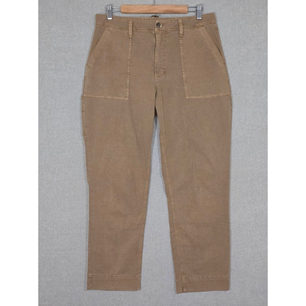 Old Navy Women's Sisal Sky High Straight Leg Carpenter Pants Tan 8